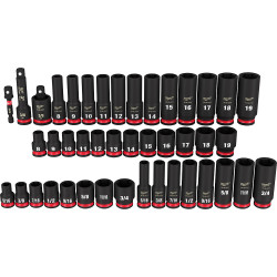 43PC SHOCKWAVE Impact Duty™ 3/8" Drive SAE & Metric Deep 6 Point Socket Set