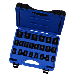 22 PC 1/2" DR Metric Impact Socket Set - 6 Point - *JET